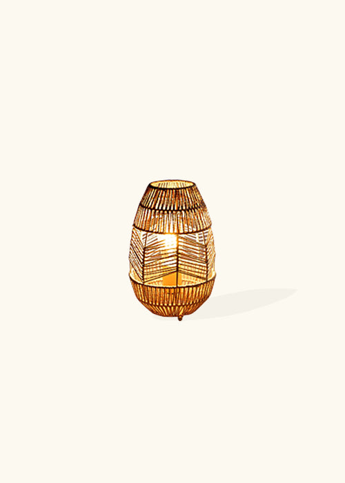 Floor Lamp, Hand-Woven, Basket | Boho Chic, Short