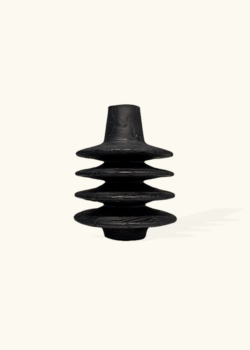 Dark Wood Vase, Wave